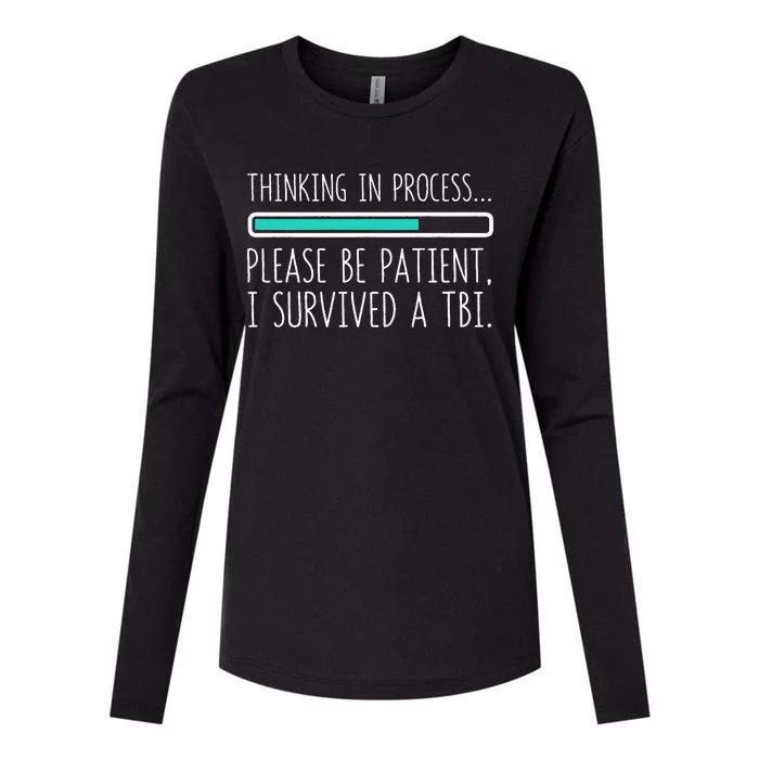 Funny Traumatic Brain Injury Awareness Thinking In Process Womens Cotton Relaxed Long Sleeve T-Shirt