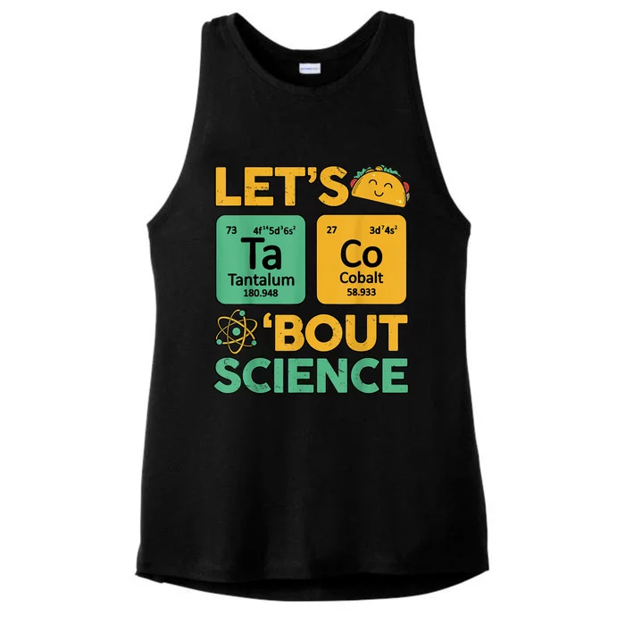 Funny Taco Bout Science Tuesday Chemistry STEM Teacher Ladies Tri-Blend Wicking Tank