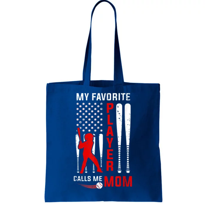 Favorite Tee Ball Player Calls Me Mom Usa Flag Mother's Day Tote Bag