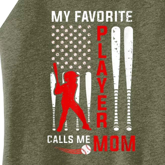 Favorite Tee Ball Player Calls Me Mom Usa Flag Mother's Day Women’s Perfect Tri Rocker Tank