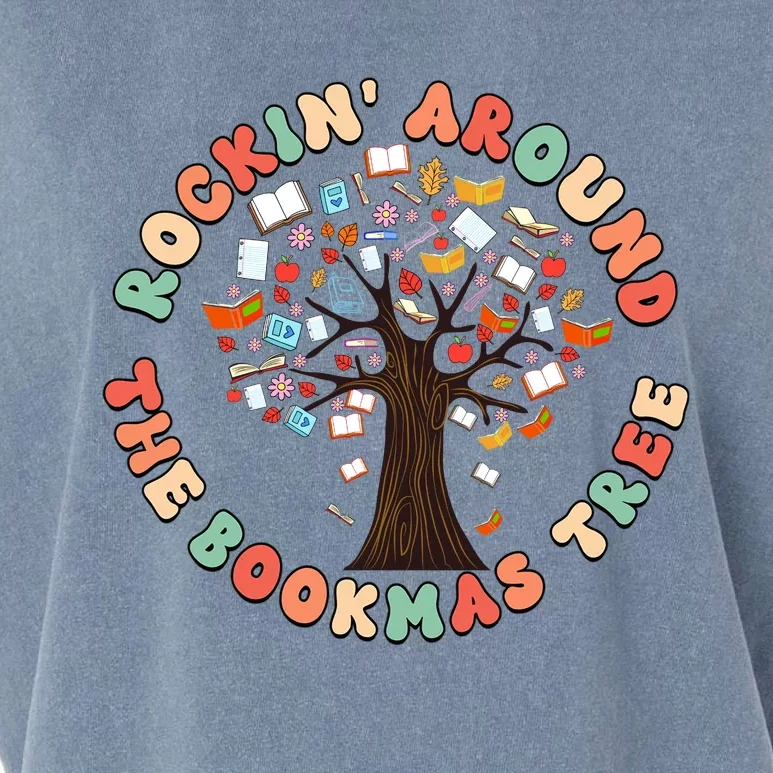 Funny The Bookmas Tree Book Lover Garment-Dyed Women's Muscle Tee