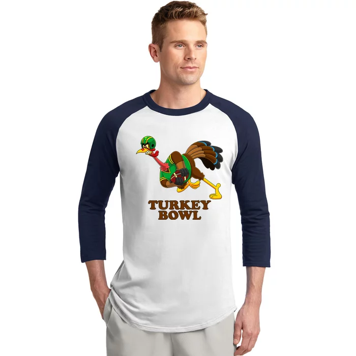 Funny Turkey Bowl American Football Bowl Thanksgiving Baseball Sleeve Shirt