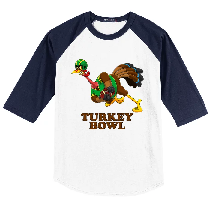 Funny Turkey Bowl American Football Bowl Thanksgiving Baseball Sleeve Shirt