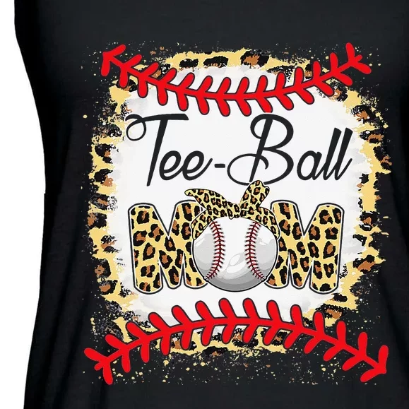 Funny Tee Ball Mom Baseball Leopard Bleached Mother's Day Ladies Essential Flowy Tank