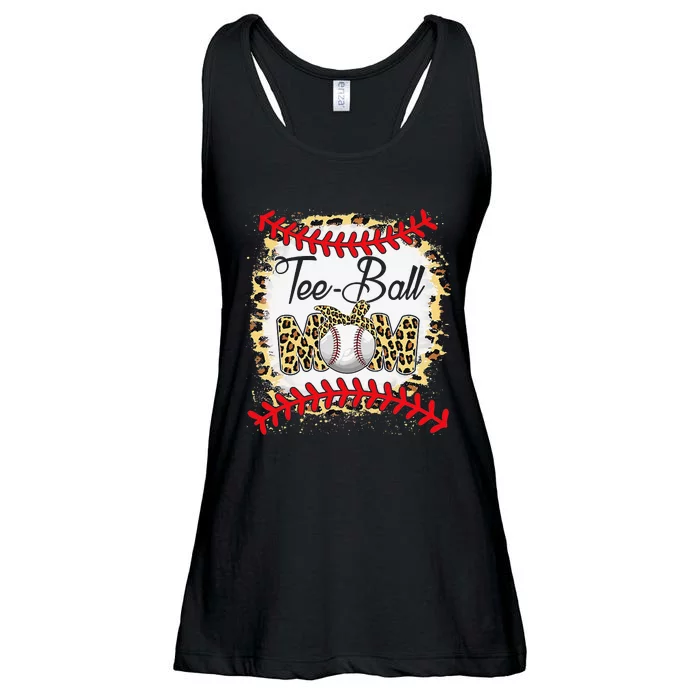 Funny Tee Ball Mom Baseball Leopard Bleached Mother's Day Ladies Essential Flowy Tank