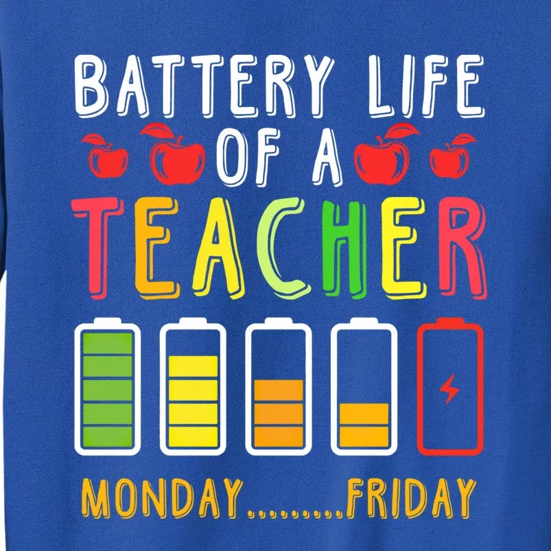 Funny Teacher Battery Life Teacher Battery Life Of A Teacher Meaningful Gift Tall Sweatshirt