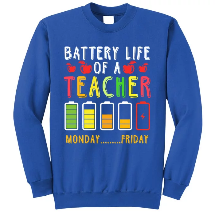 Funny Teacher Battery Life Teacher Battery Life Of A Teacher Meaningful Gift Tall Sweatshirt