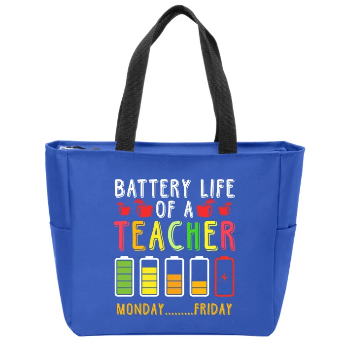 Funny Teacher Battery Life Teacher Battery Life Of A Teacher Meaningful Gift Zip Tote Bag