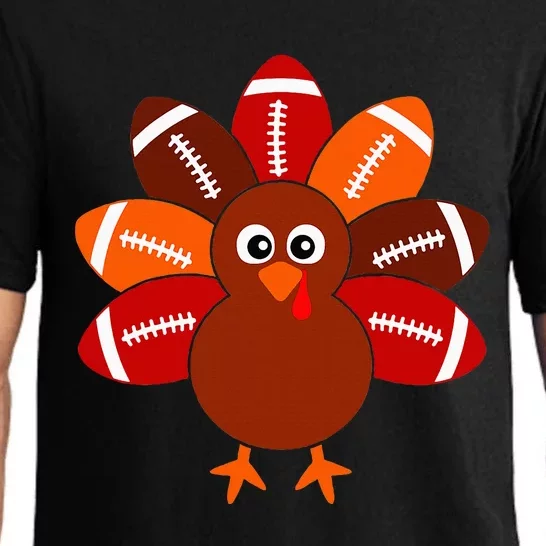 Football Turkey Balls Thanksgiving Women Pajama Set