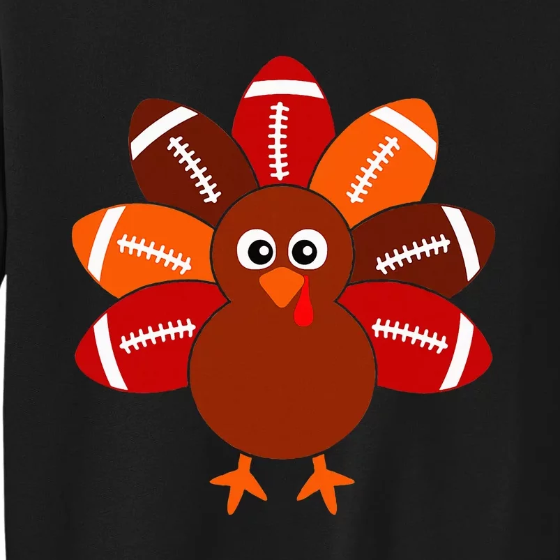 Football Turkey Balls Thanksgiving Women Tall Sweatshirt