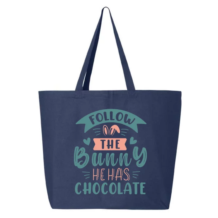 Follow The Bunny He Has Chocolate Funny Easter 25L Jumbo Tote