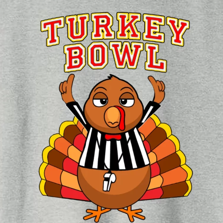 Football Turkey Bowl Annual Family Thanksgiving Game Referee Gift Women's Crop Top Tee