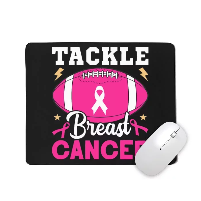 Footbal Tackle Breast Cancer Awareness Pink Ribbon October Mousepad