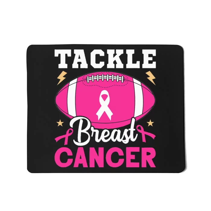 Footbal Tackle Breast Cancer Awareness Pink Ribbon October Mousepad