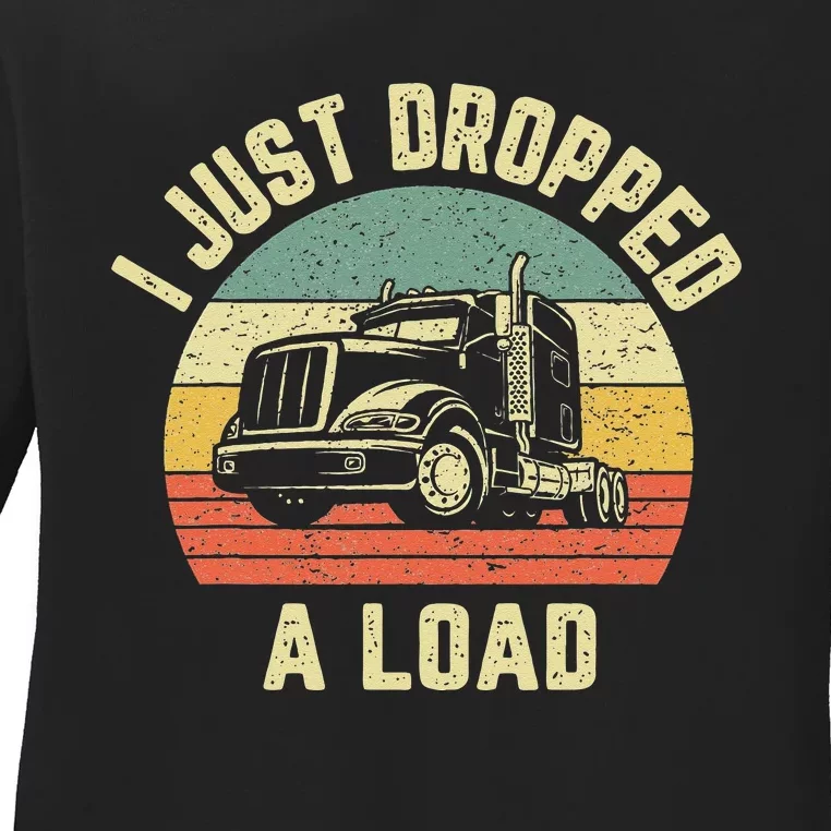 Funny Trucker Big Rig Semi Trailer Truck Driver Gift Ladies Long Sleeve Shirt