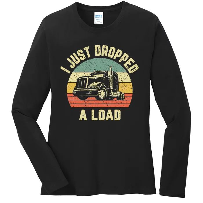 Funny Trucker Big Rig Semi Trailer Truck Driver Gift Ladies Long Sleeve Shirt