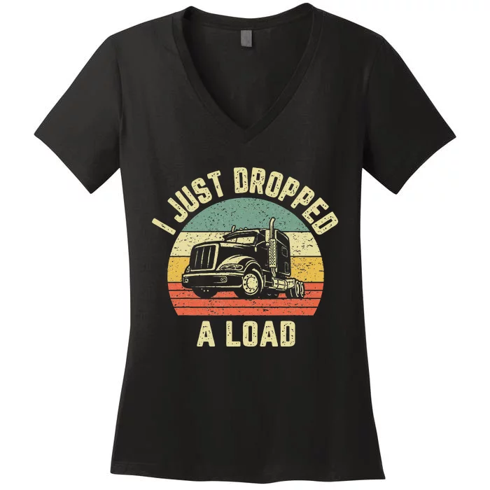 Funny Trucker Big Rig Semi Trailer Truck Driver Gift Women's V-Neck T-Shirt