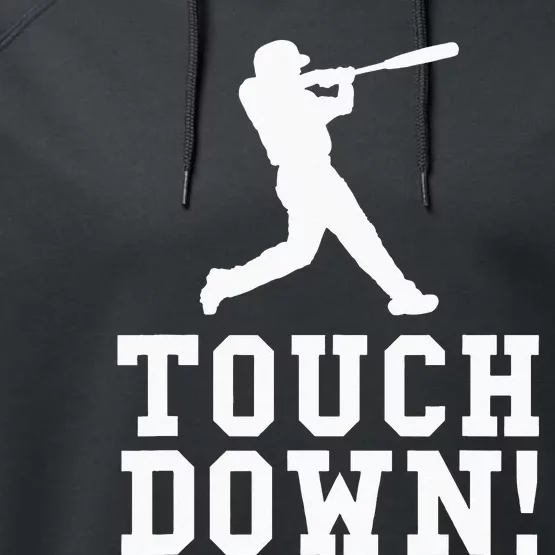 Funny Touchdown Baseball Football Sports Gift Performance Fleece Hoodie