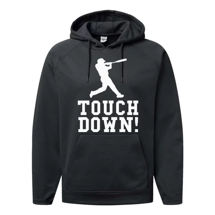 Funny Touchdown Baseball Football Sports Gift Performance Fleece Hoodie