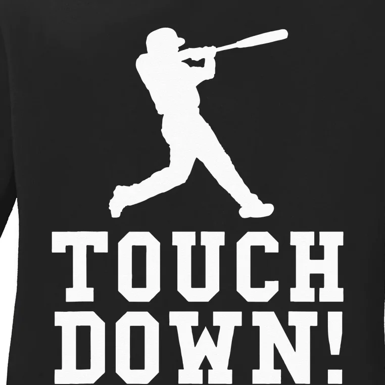 Funny Touchdown Baseball Football Sports Gift Ladies Long Sleeve Shirt