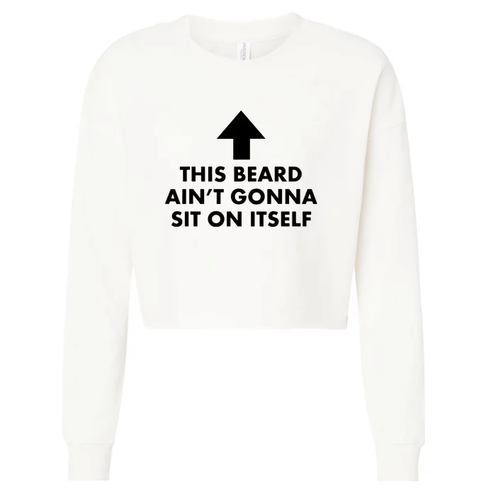 Funny This Beard Ain't Gonna Sit On Itself Gift Cropped Pullover Crew