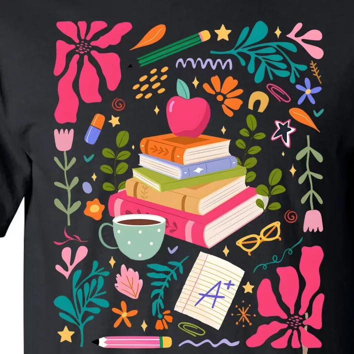 Floral Teacher Back To School Fall Tall T-Shirt