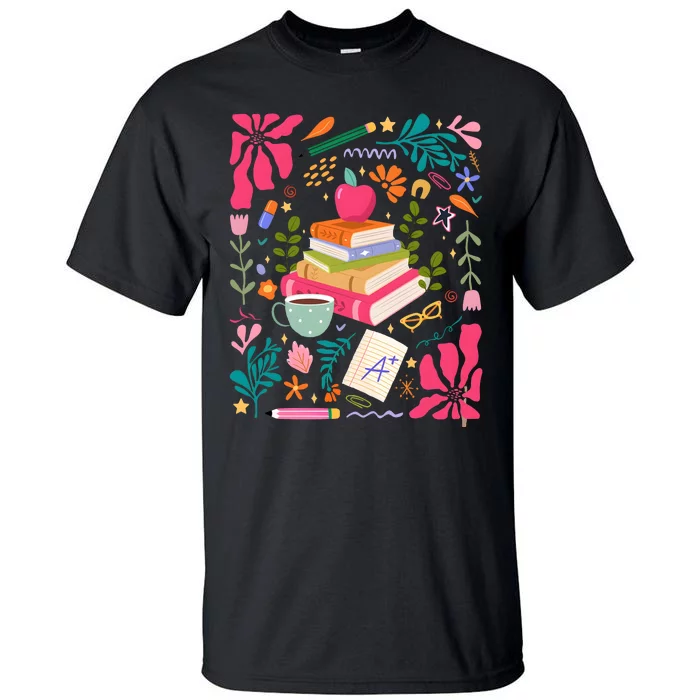 Floral Teacher Back To School Fall Tall T-Shirt