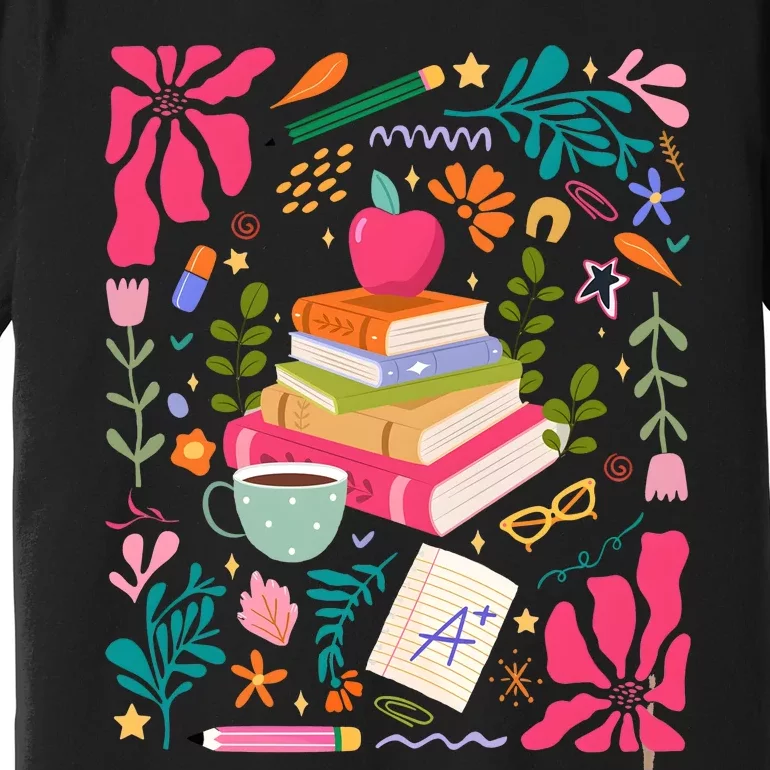 Floral Teacher Back To School Fall Premium T-Shirt