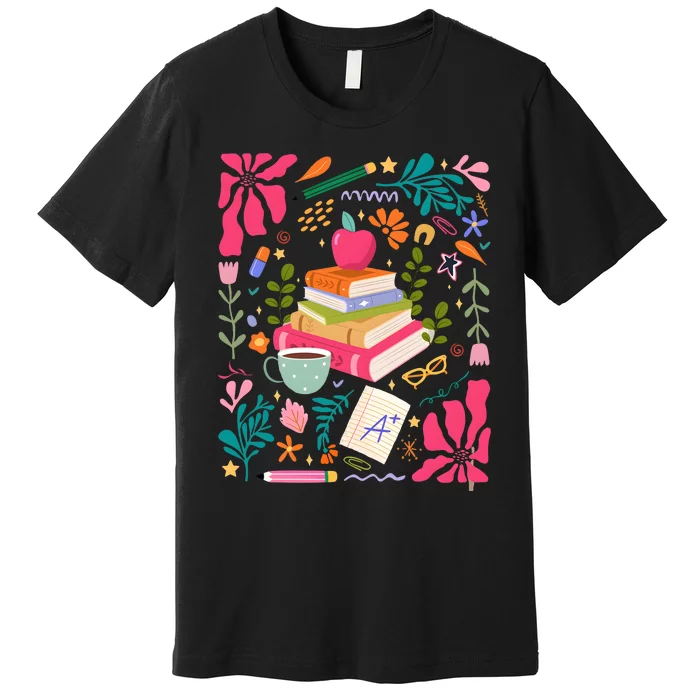 Floral Teacher Back To School Fall Premium T-Shirt