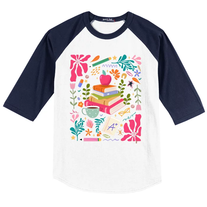 Floral Teacher Back To School Fall Baseball Sleeve Shirt