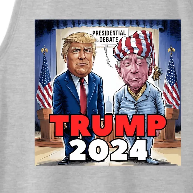 Funny Trump Biden Presidential Election Debate 2024 Ladies Tri-Blend Wicking Tank