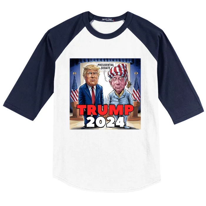 Funny Trump Biden Presidential Election Debate 2024 Baseball Sleeve Shirt