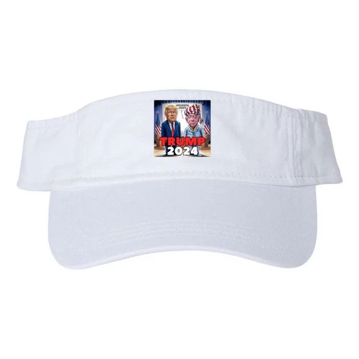 Funny Trump Biden Presidential Election Debate 2024 Valucap Bio-Washed Visor