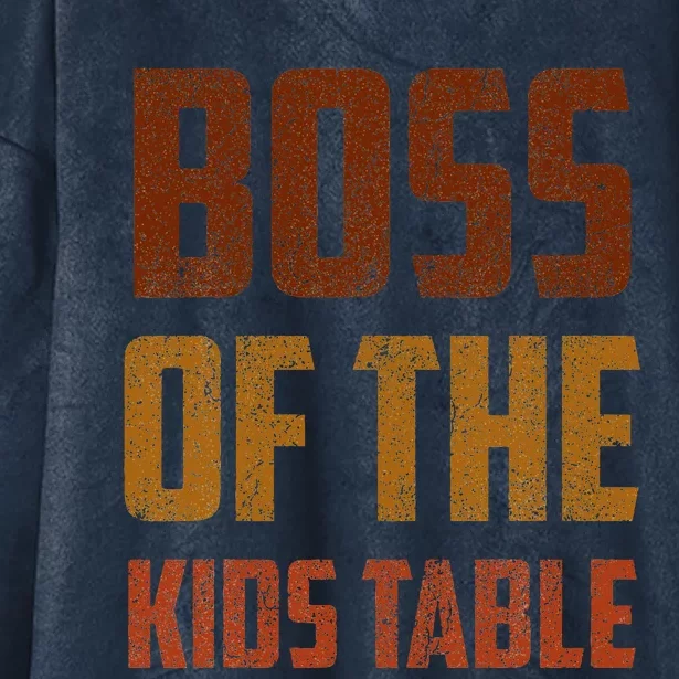 Funny Thanksgiving Boss of the Table Hooded Wearable Blanket