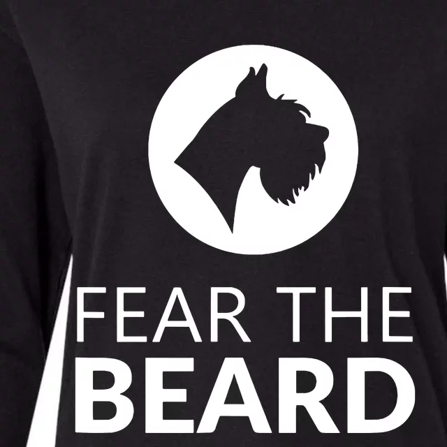 Fear The Beard Funny Schnauzer Lover T Gift Womens Cotton Relaxed Long Sleeve T-Shirt