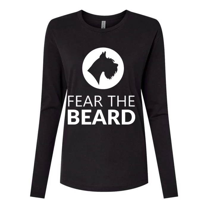 Fear The Beard Funny Schnauzer Lover T Gift Womens Cotton Relaxed Long Sleeve T-Shirt