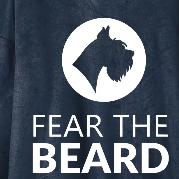 Fear The Beard Funny Schnauzer Lover T Gift Hooded Wearable Blanket