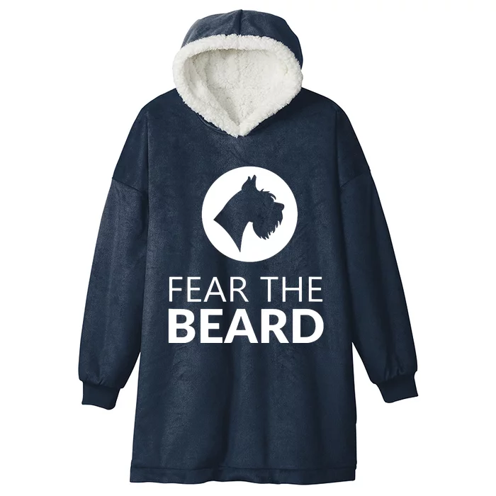 Fear The Beard Funny Schnauzer Lover T Gift Hooded Wearable Blanket