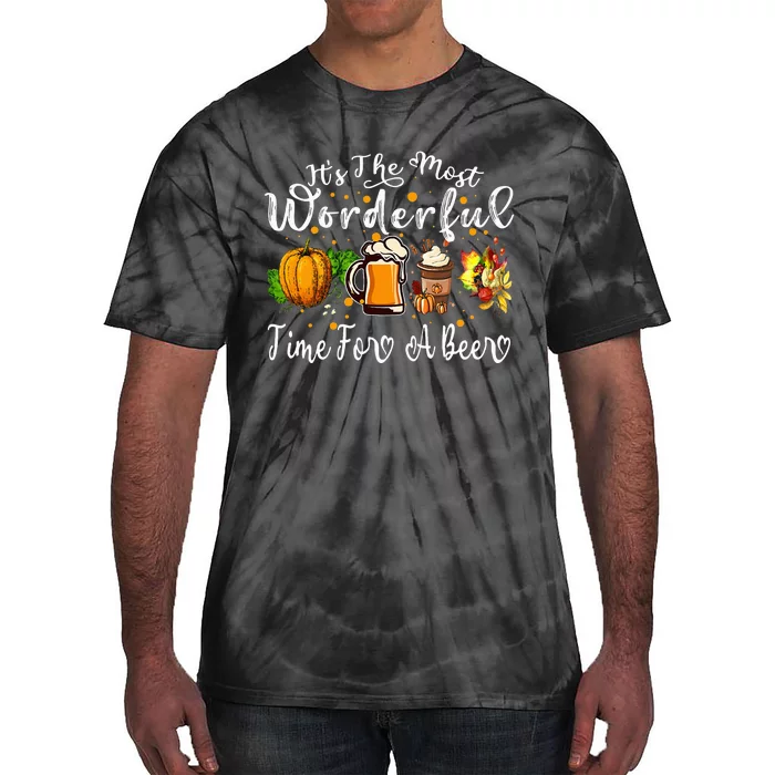 Fall Thanksgiving Beer Festive Celebration Tie-Dye T-Shirt