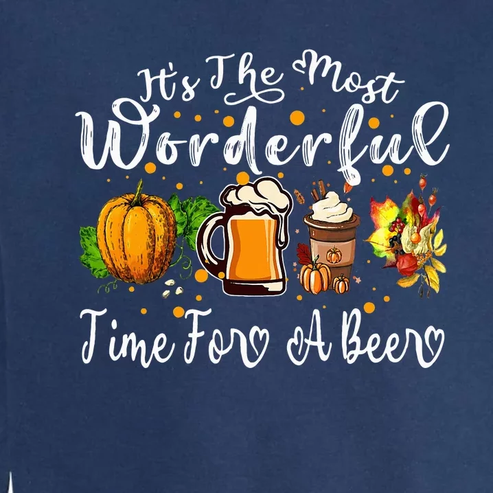 Fall Thanksgiving Beer Festive Celebration Garment-Dyed Sweatshirt