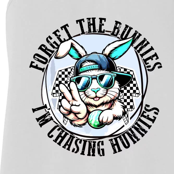 Forget The Bunnies Im Chasing Hunnies Easter Bunny Women's Racerback Tank