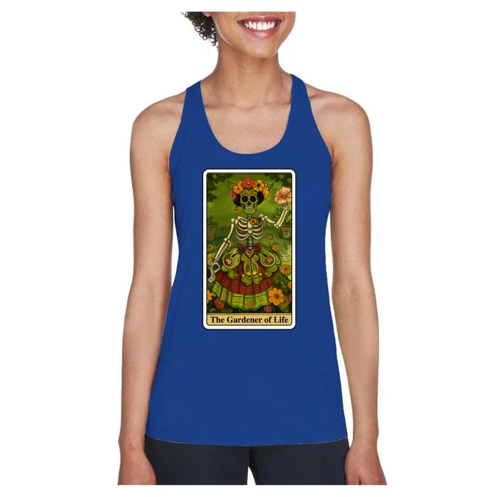 Funny Tarot Card The Gardener Of Life Psychic Fortune Teller Gift Women's Racerback Tank