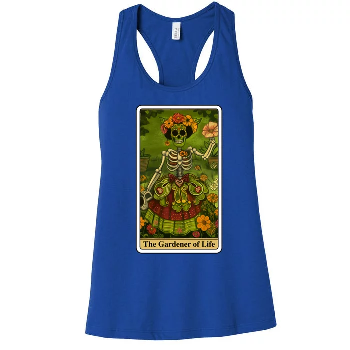 Funny Tarot Card The Gardener Of Life Psychic Fortune Teller Gift Women's Racerback Tank