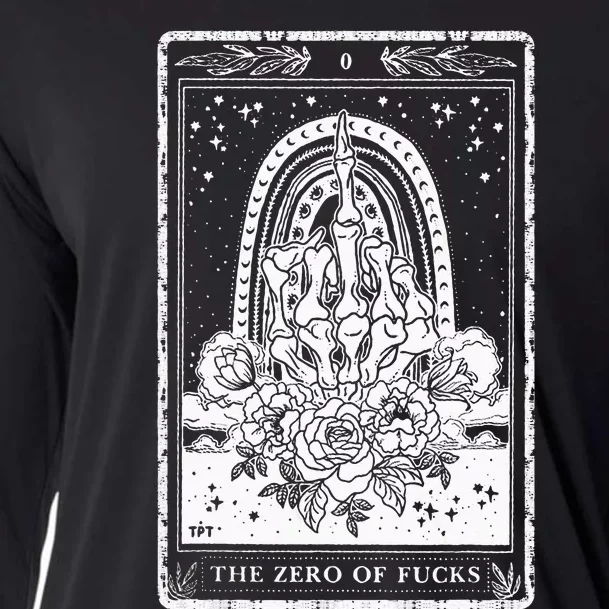 Funny Tarot Card Zero Of Fucks Occult Tarot Reader Reading Cooling Performance Long Sleeve Crew