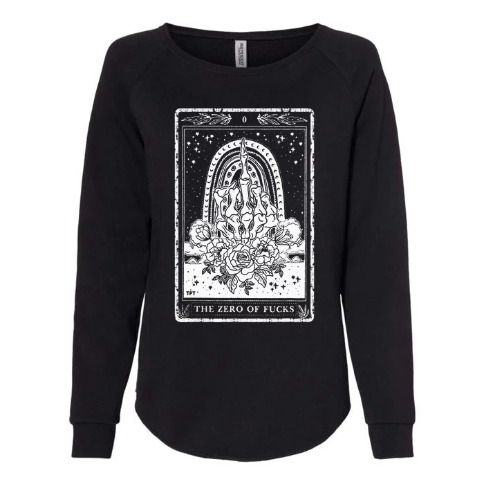 Funny Tarot Card Zero Of Fucks Occult Tarot Reader Reading Womens California Wash Sweatshirt