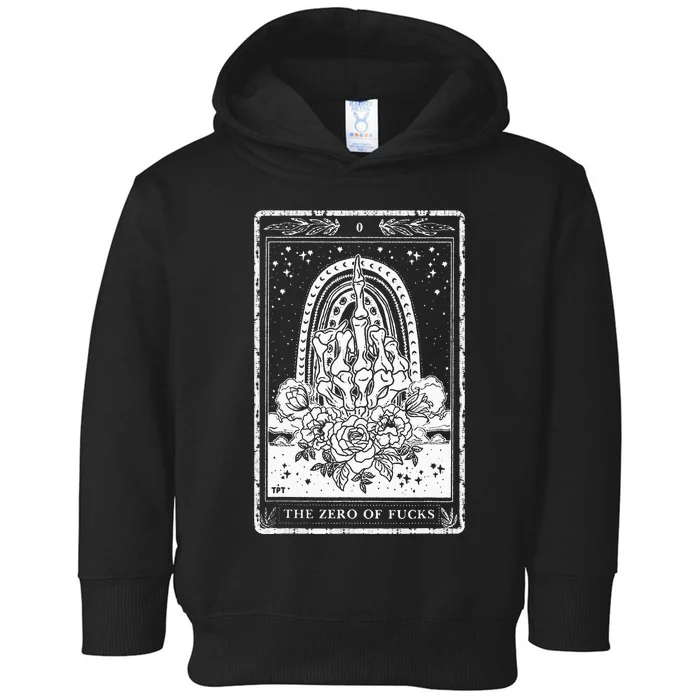 Funny Tarot Card Zero Of Fucks Occult Tarot Reader Reading Toddler Hoodie