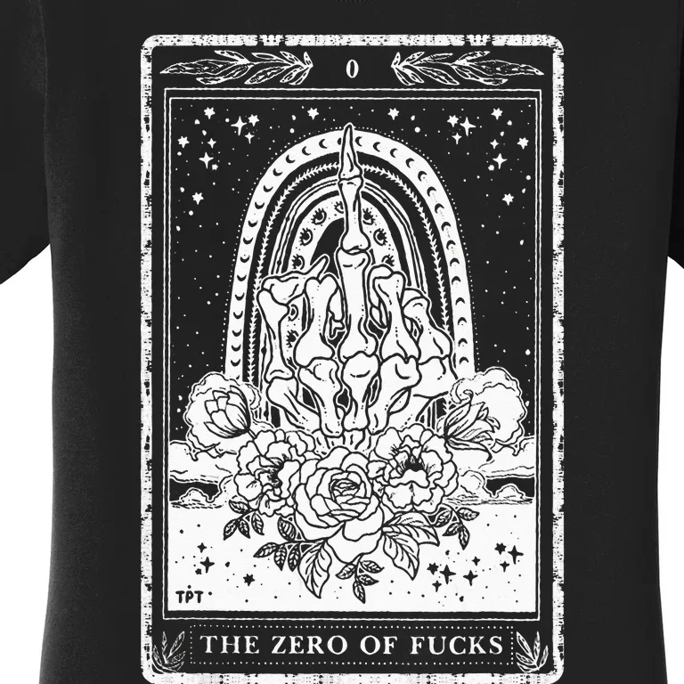 Funny Tarot Card Zero Of Fucks Occult Tarot Reader Reading Women's T-Shirt