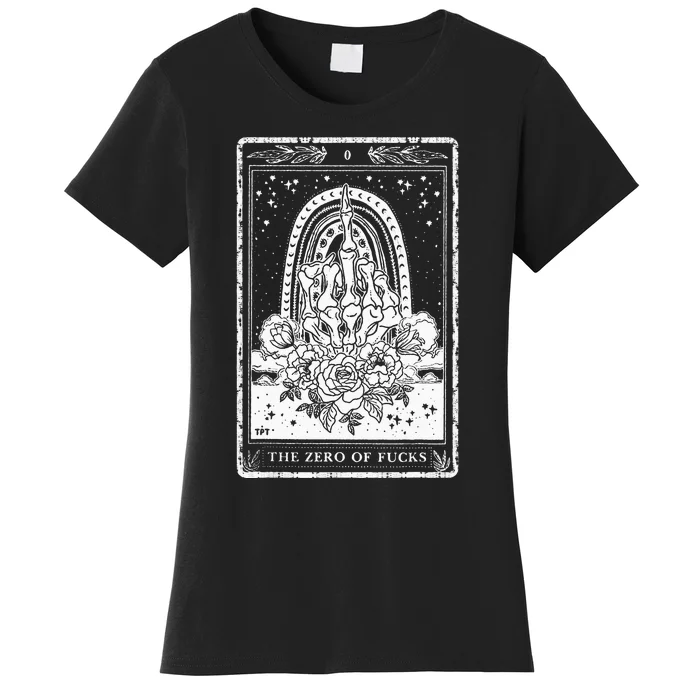 Funny Tarot Card Zero Of Fucks Occult Tarot Reader Reading Women's T-Shirt