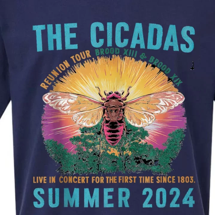 Funny The Cicadas Reunion Summer 2024 Sueded Cloud Jersey T-Shirt