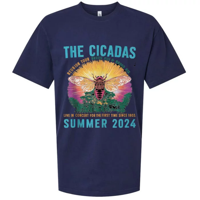 Funny The Cicadas Reunion Summer 2024 Sueded Cloud Jersey T-Shirt